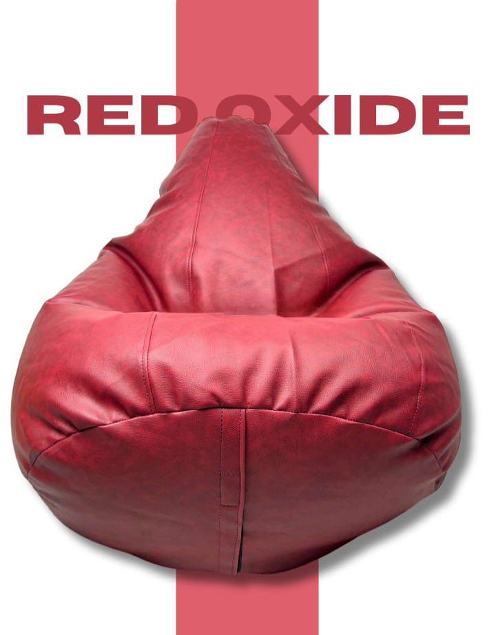Bean Bag Premium Leather look, Filled with Beans, Red oxide