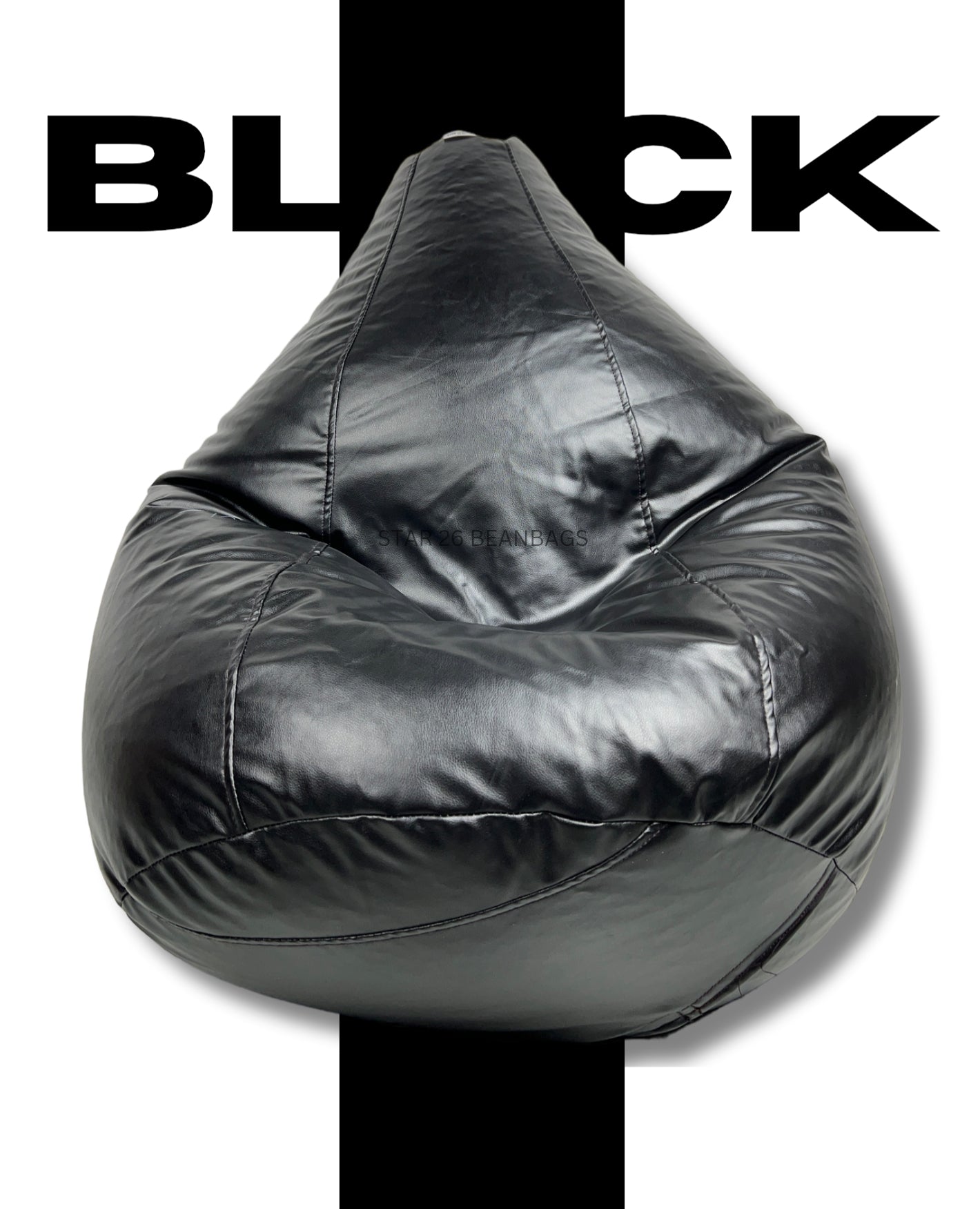 Bean Bag with Beans Filled, Bean Bag Sofa Ideal for Living Room | Ultra Comfy Bean Bag (Black)