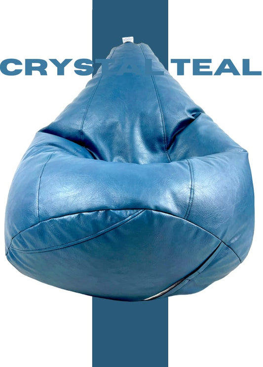 Bean Bag Premium, Leather look, Filled with beans, Your personal relaxation pod, Crystal teal color, XL,XXL,XXXL