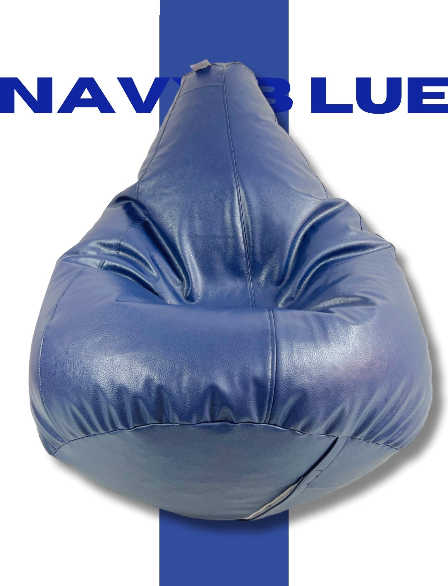 Bean Bag Premium, Leather look, Filled with beans, Your personal relaxation pod, Navy blue color.