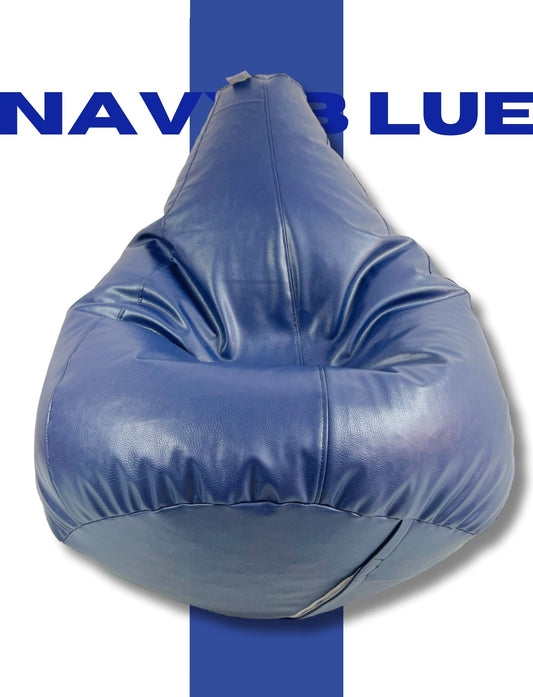 Bean Bag Premium, Leather look, Filled with beans, Your personal relaxation pod, Navy blue color, XL,XXL,XXXL